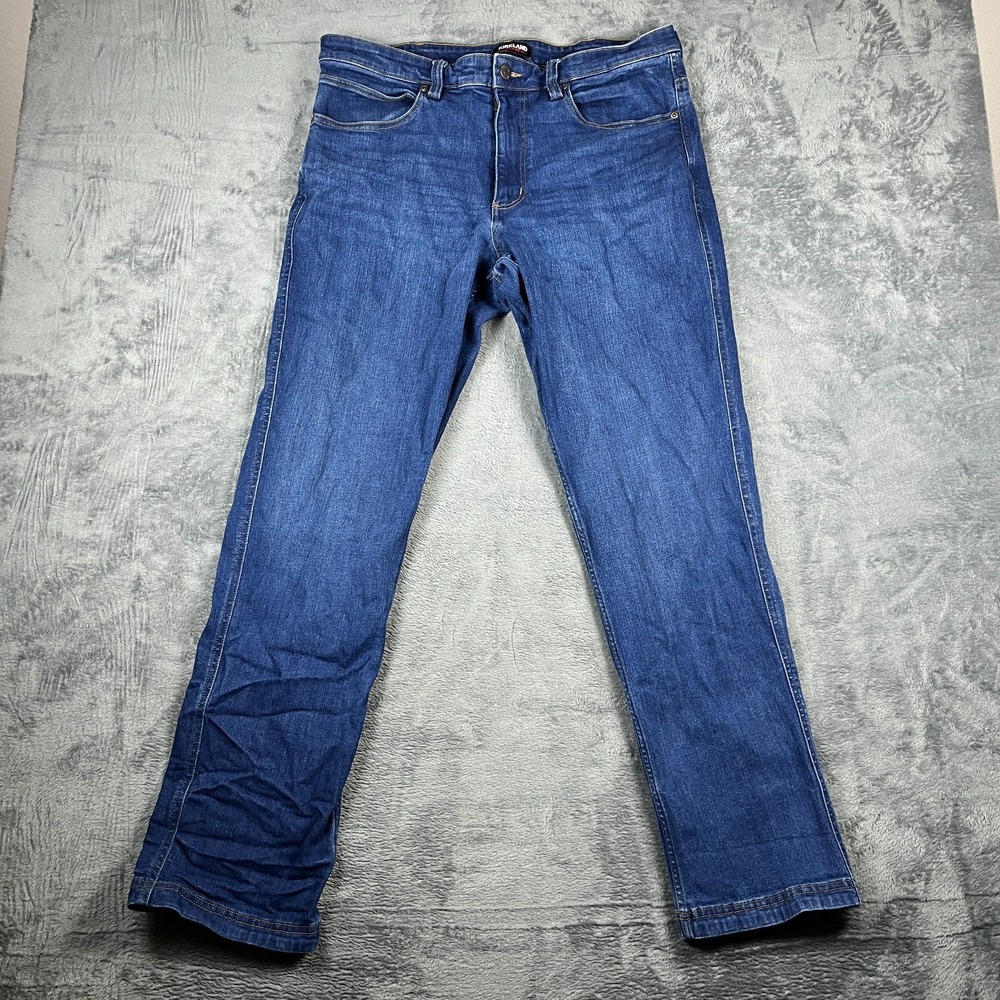 Kirkland Signature Jeans Mens 36X34 Blue Denim Medium Wash Straight Leg Travel